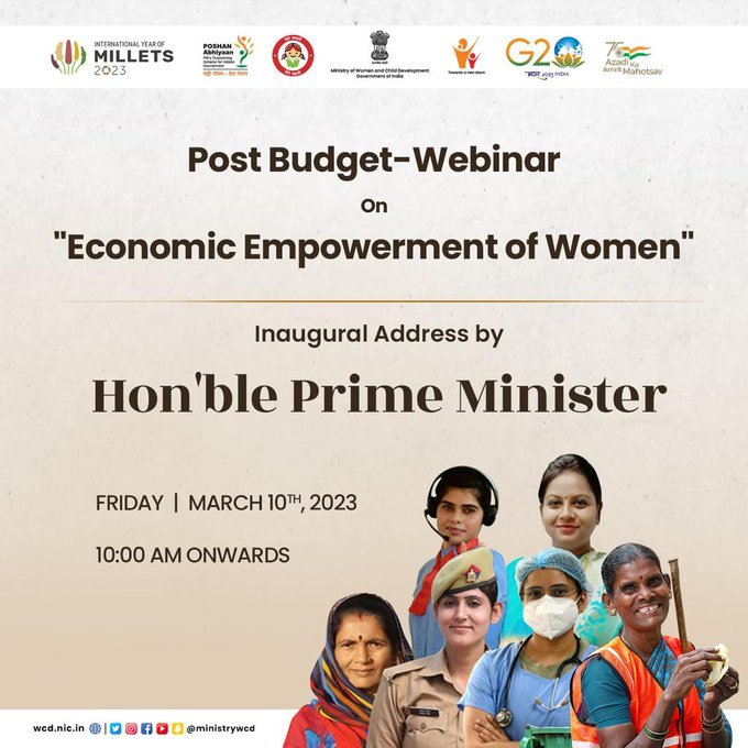 प्रधानमंत्री कल महिलाओं के आर्थिक सशक्तिकरण पर वेबिनार को संबोधित करेंगे 1 Fqww0viX0AIdJ5X