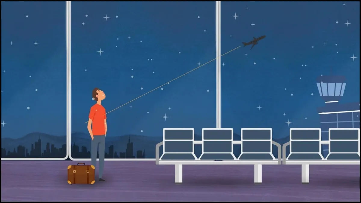 प्लेन से कर रहे हैं सफर तो नहीं पहननी चाहिए T-Shirt! कारण 1 Man On Airport Illustration