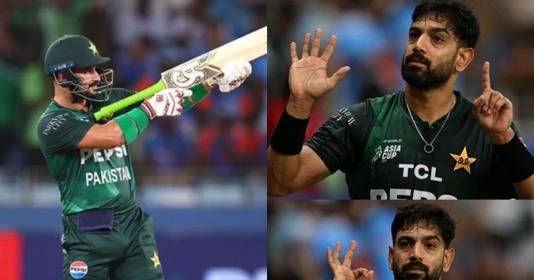 'Cricketer या आतंकवादी?': पाकिस्तान के हैरिस रउफ ने '6-0' इशारा किया, साहिबजादा फरहान ने भारत की भीड़ के सामने बंदूक का इशारा किया 1 Cricketer
