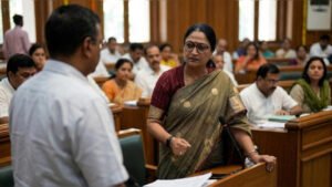 CM रेखा गुप्ता दिल्ली विधानसभा में आम आदमी पार्टी के विधायक अनिल झा का सामना करती हैं, और उन्हें सीट लेने से पहले ठीक से कपड़े पहनने के लिए कहती हैं